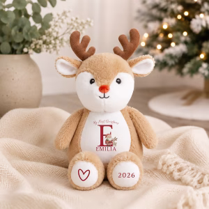 personalised reindeer soft toy