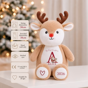 personalised reindeer soft toy