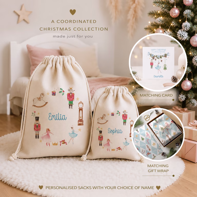 Childrens Personalised Nutcracker Christmas Sack