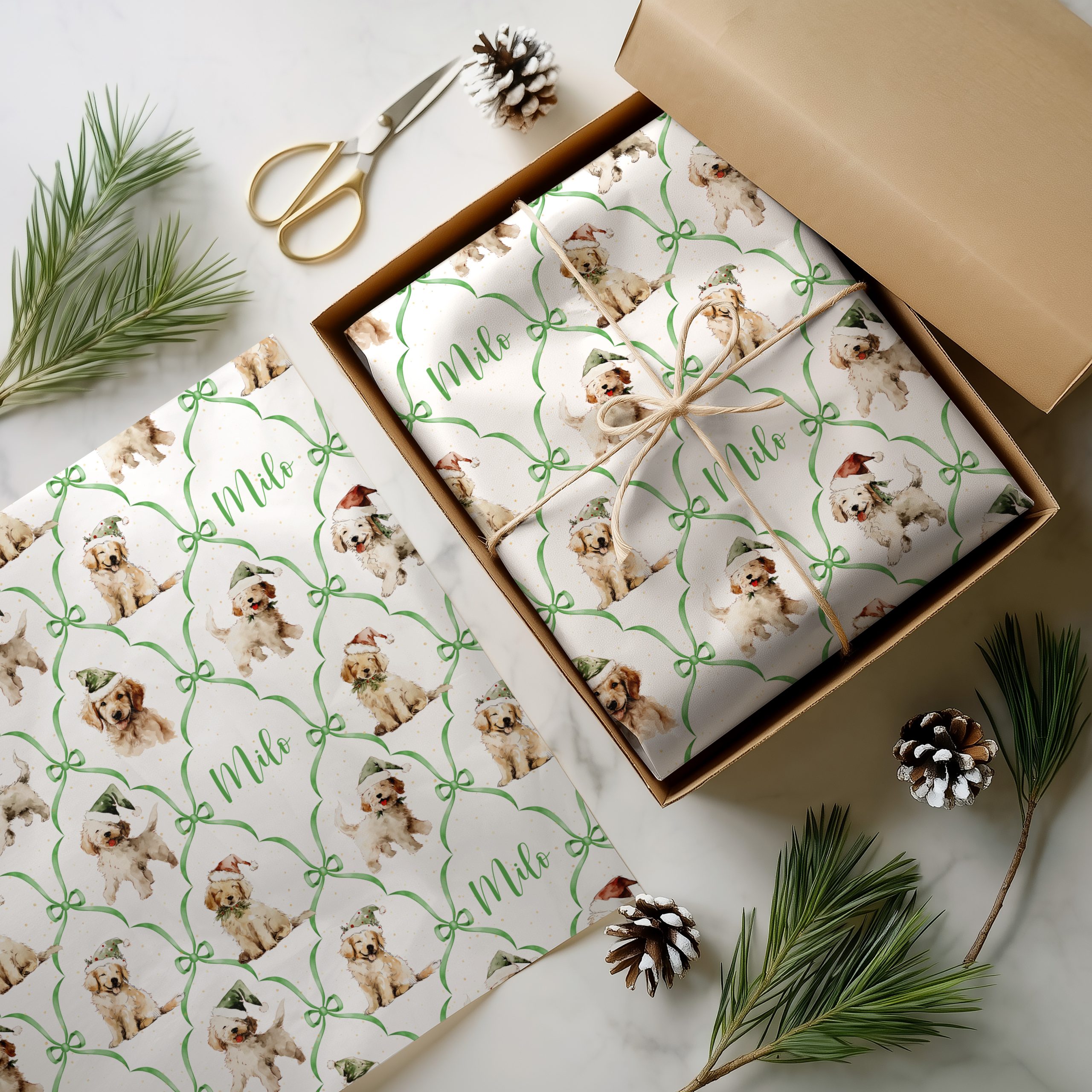 Personalised Dog Christmas Gift Wrapping Paper