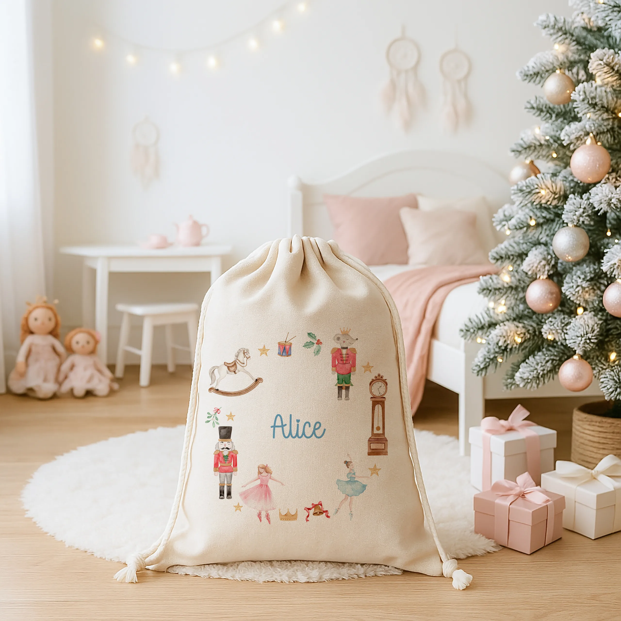 Childrens Personalised Nutcracker Christmas Sack