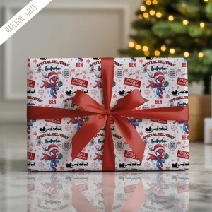 Personalised Spiderman Christmas Gift Wrapping Paper