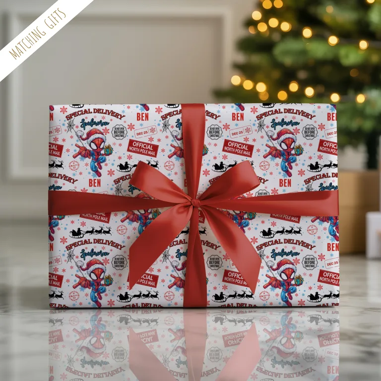 Personalised Spiderman Christmas Gift Wrapping Paper