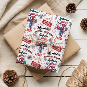Personalised Spiderman Christmas Gift Wrapping Paper