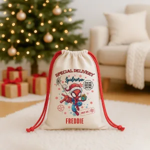Boys Personalised Spiderman Christmas Sack