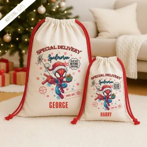 Boys Personalised Spiderman Christmas Sack