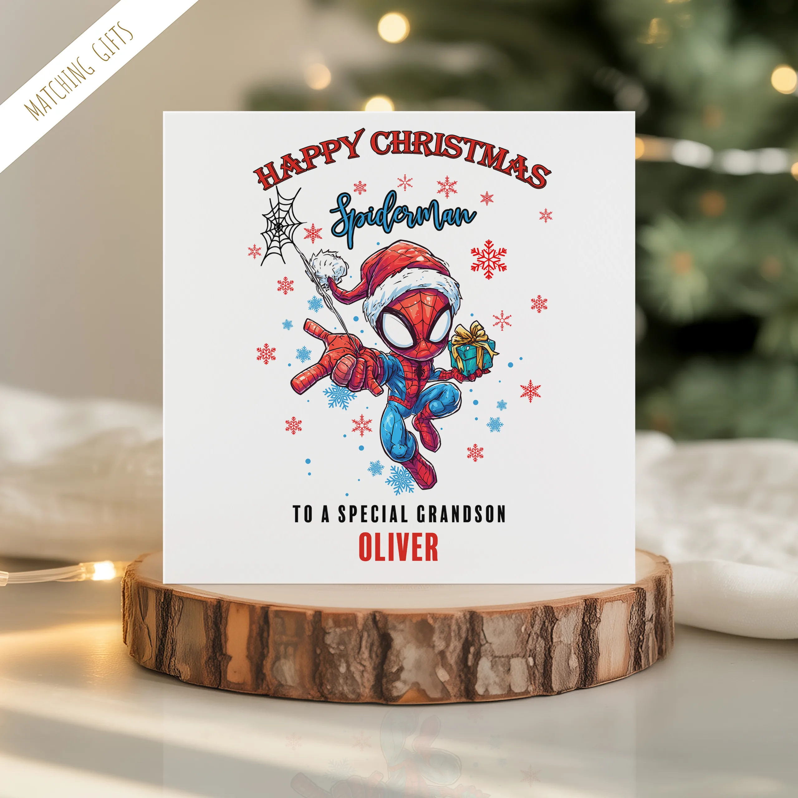 Personalised Spiderman Christmas Card