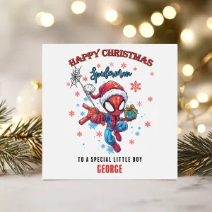 Personalised Spiderman Christmas Card