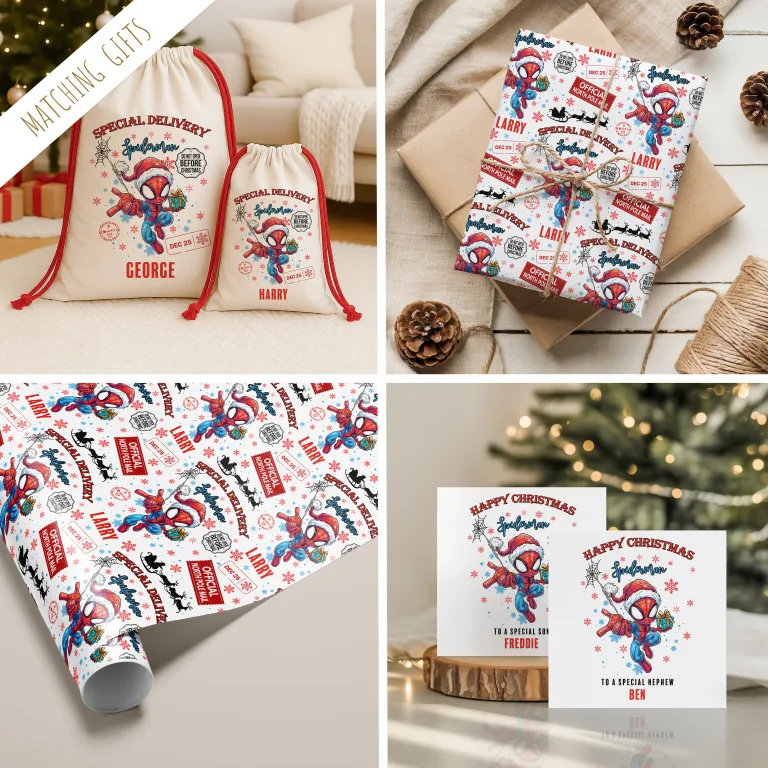Boys Personalised Spiderman Christmas Card