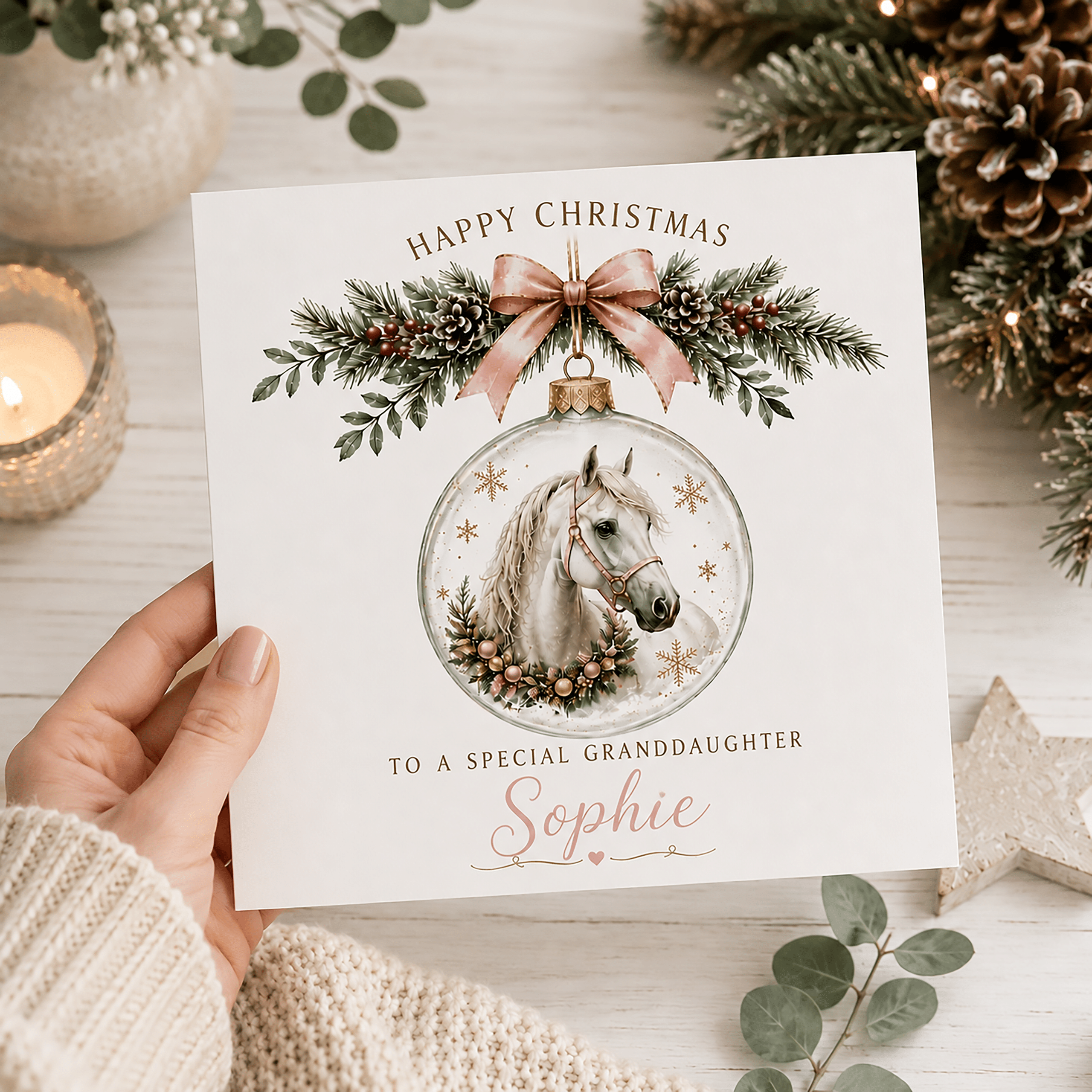Horse Lover Personalised Christmas Card