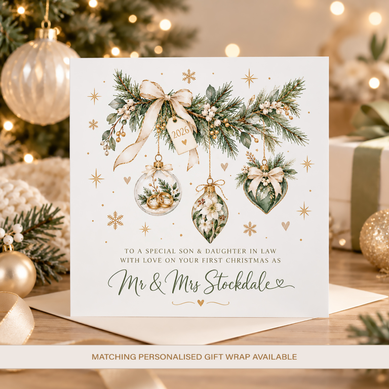 Personalised First Christmas Married Card – Mr & Mrs Christmas Card