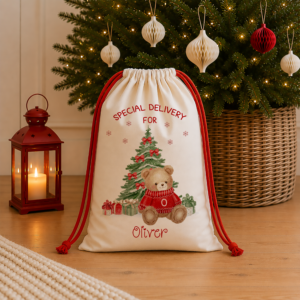 Personalised kids Christmas Santa sacks in two sizes with names