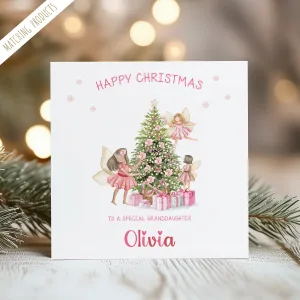 Girls Personalised Fairy Christmas Card