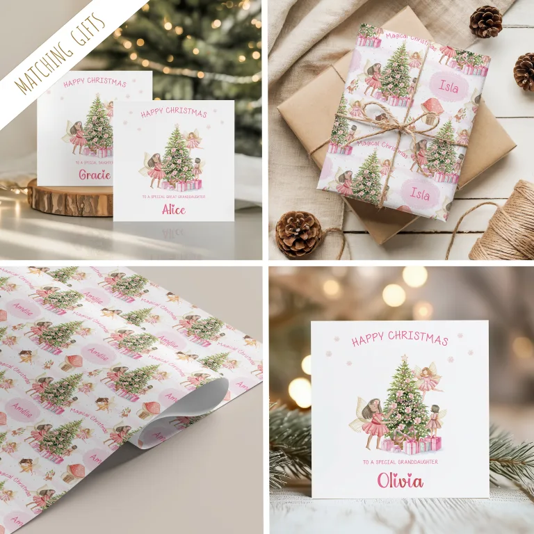 Girls Personalised Fairy Christmas Card