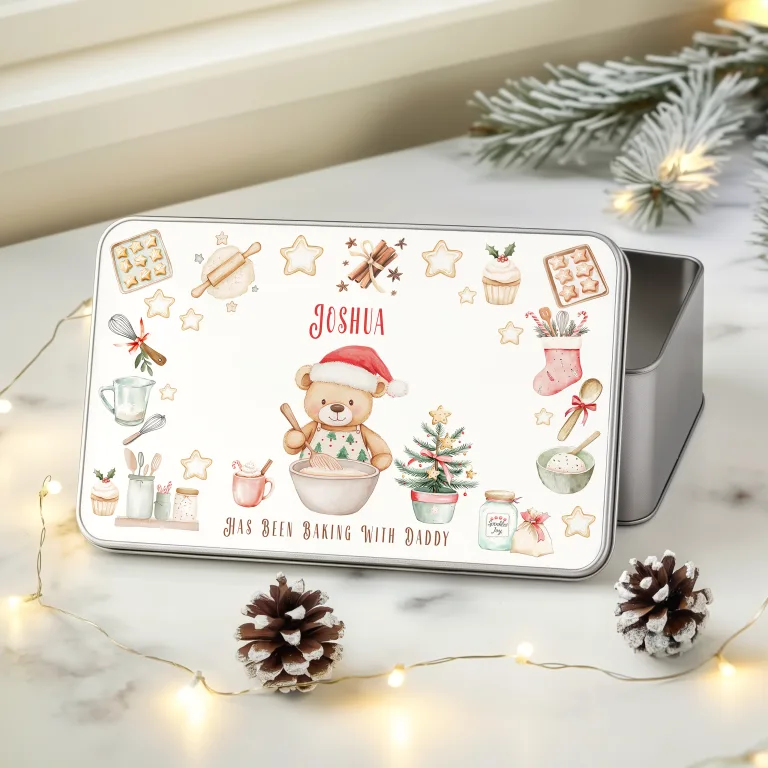 Personalised Kids Christmas Baking Tin
