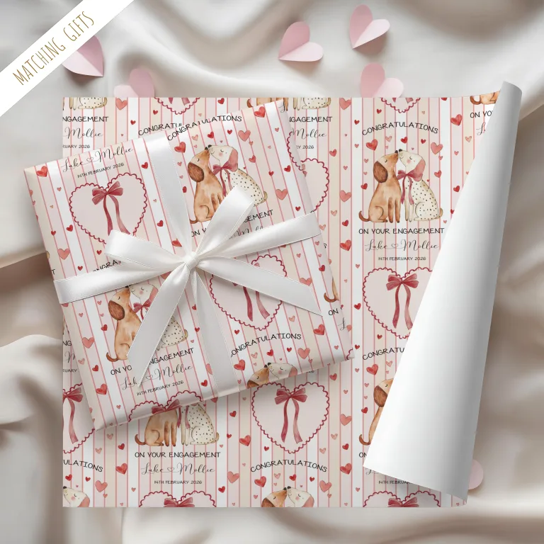 Personalised Engagement Gift Wrapping Paper