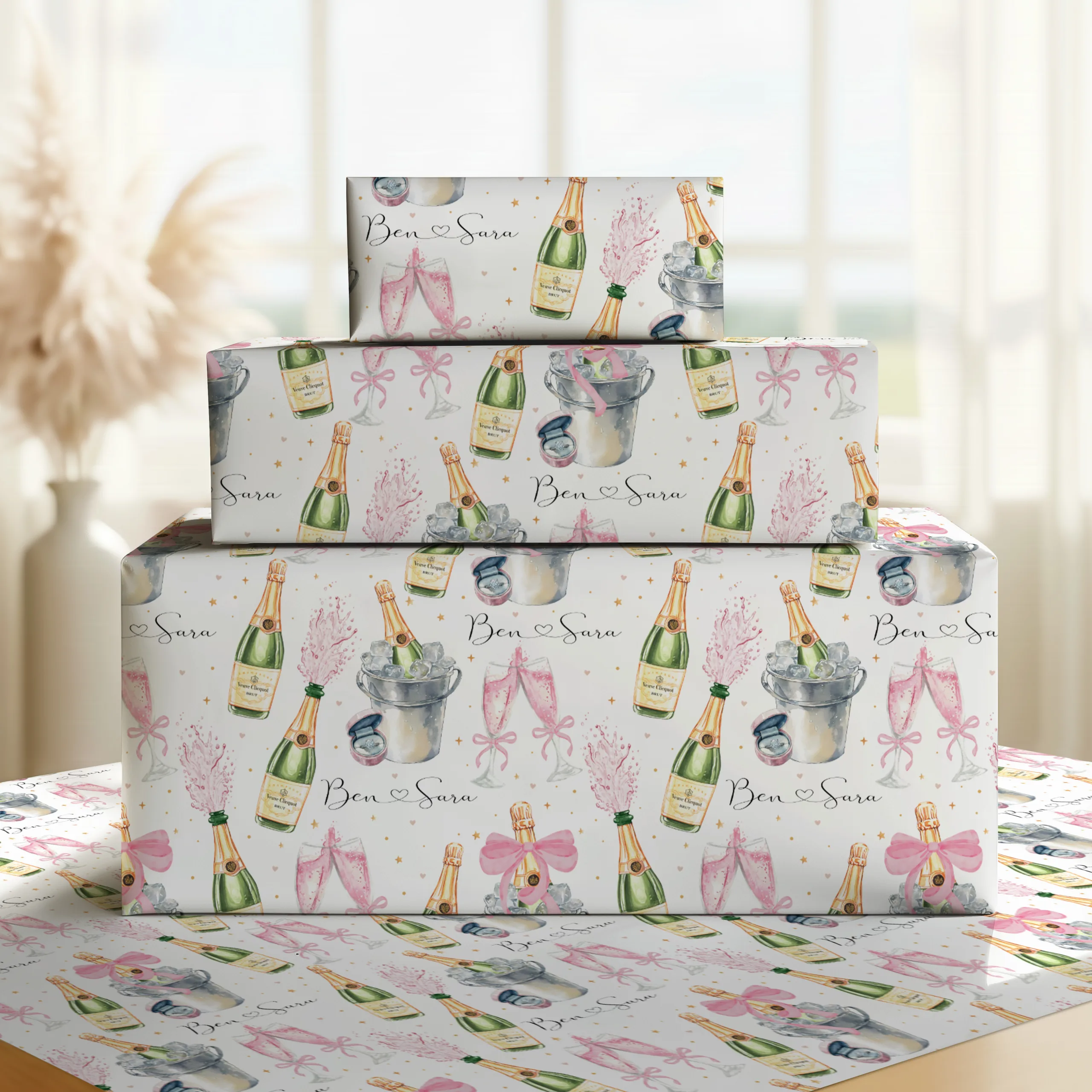 Personalised Engagement Gift Wrapping Paper