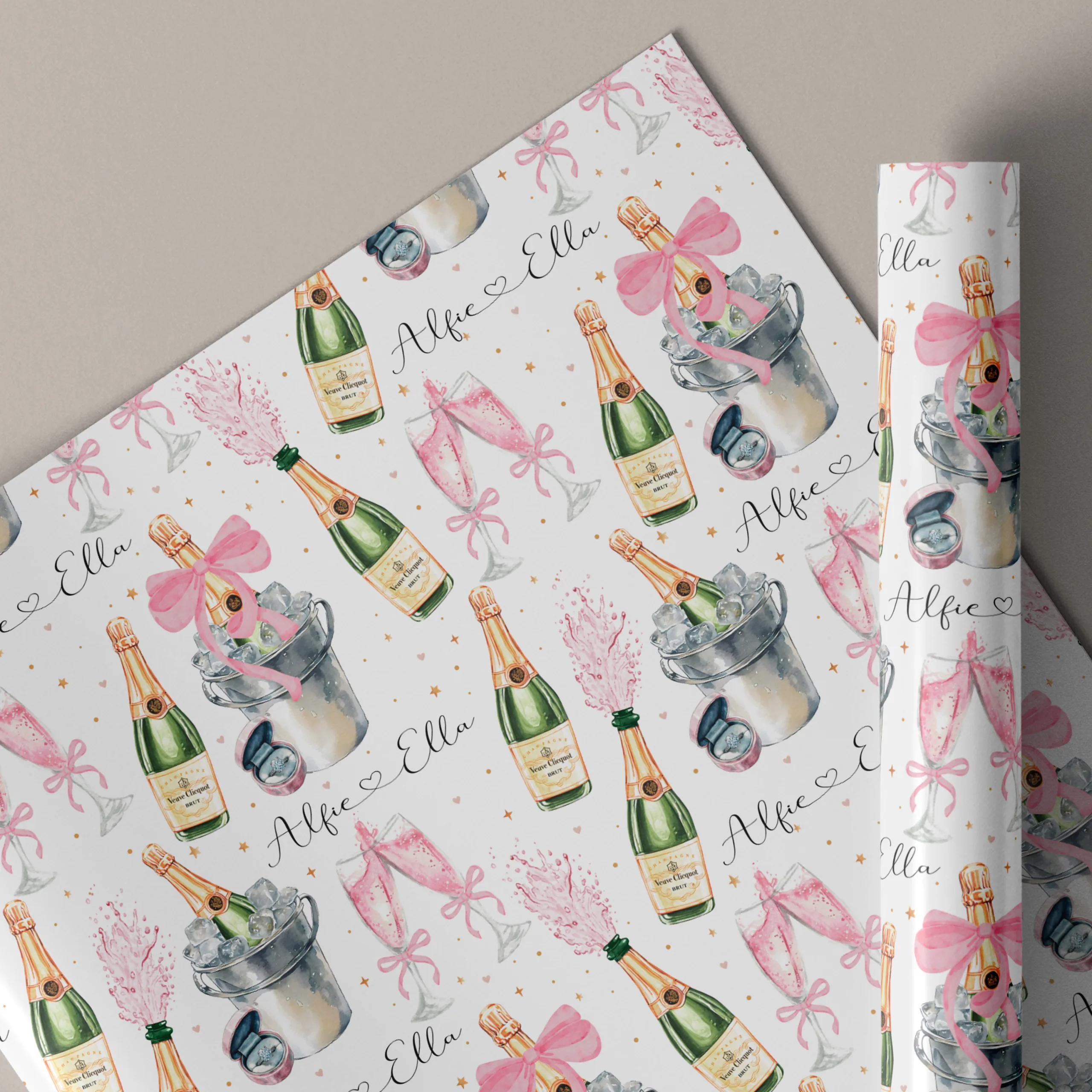 Personalised Engagement Gift Wrapping Paper