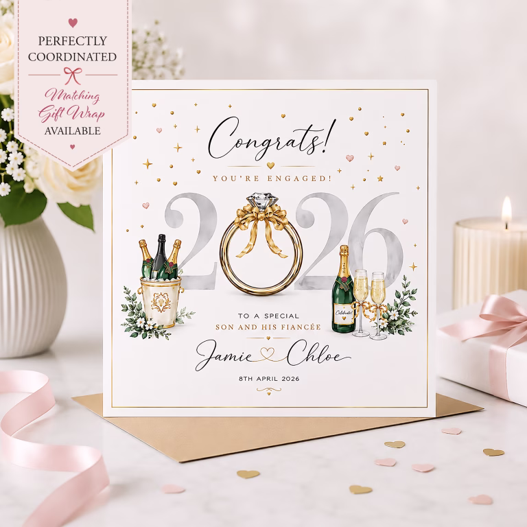 Personalised Champagne Engagement Card