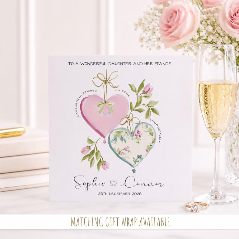 Personalised Floral Engagement Card