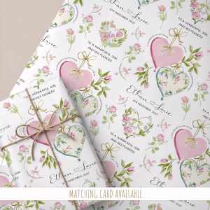 Personalised engagement gift wrapping paper