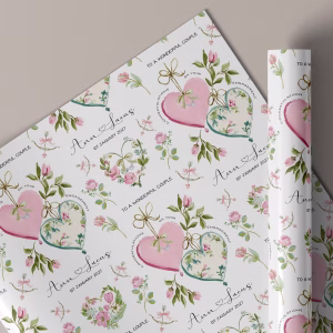 Personalised engagement gift wrapping paper