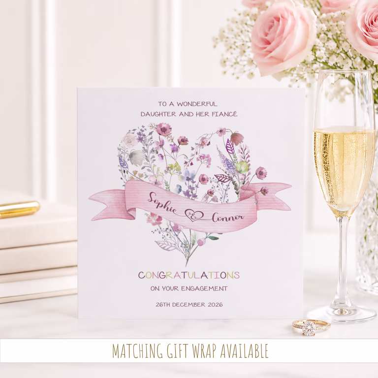 Personalised Floral Engagement Card