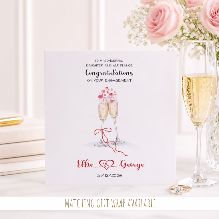 Personalised Champagne Engagement Card