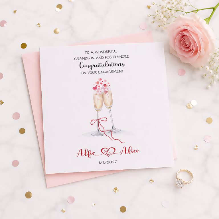 Personalised Champagne Engagement Card
