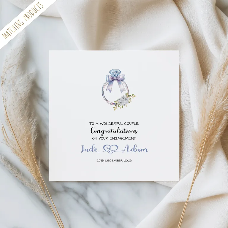 Personalised Diamond Ring Engagement Card