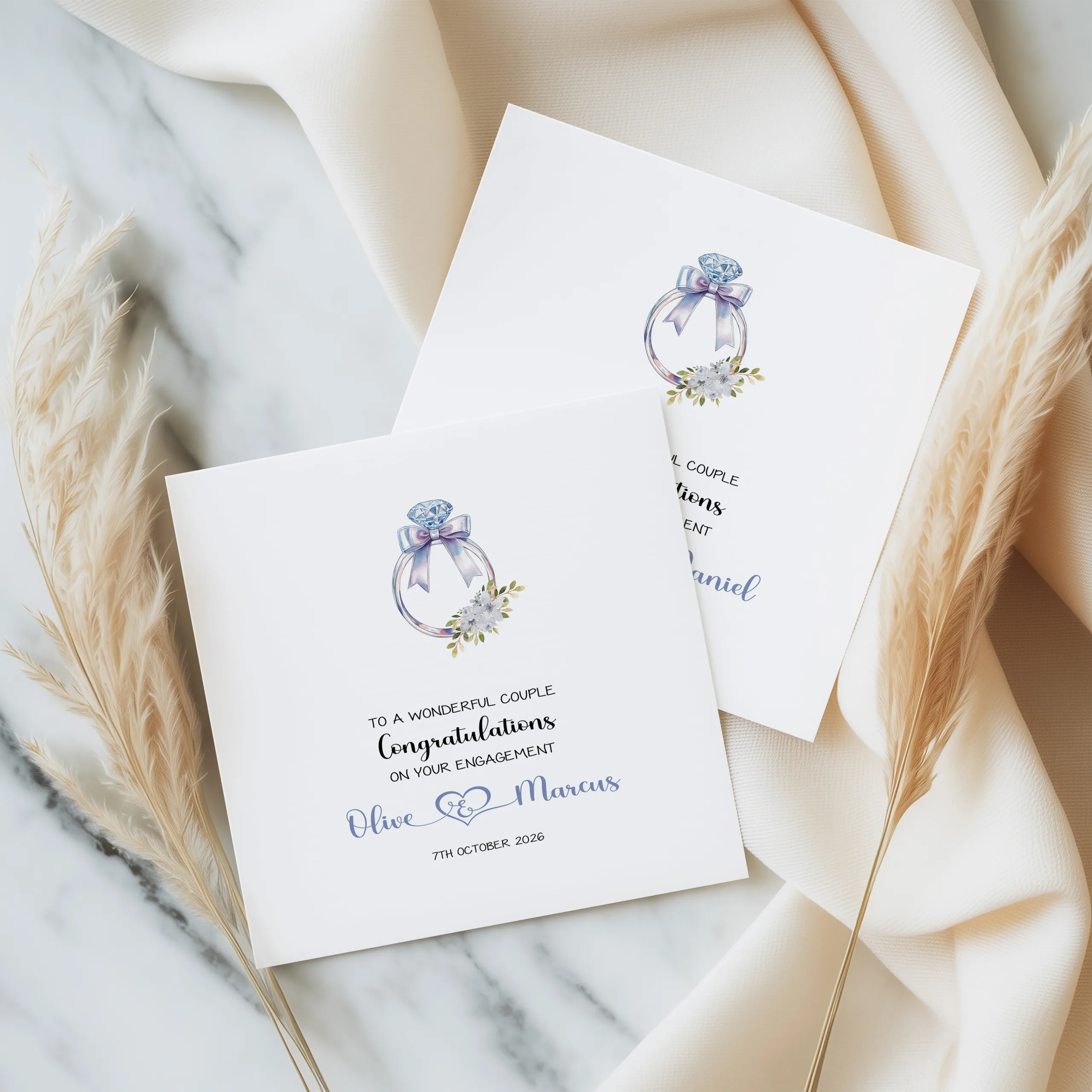 Personalised Diamond Ring Engagement Card