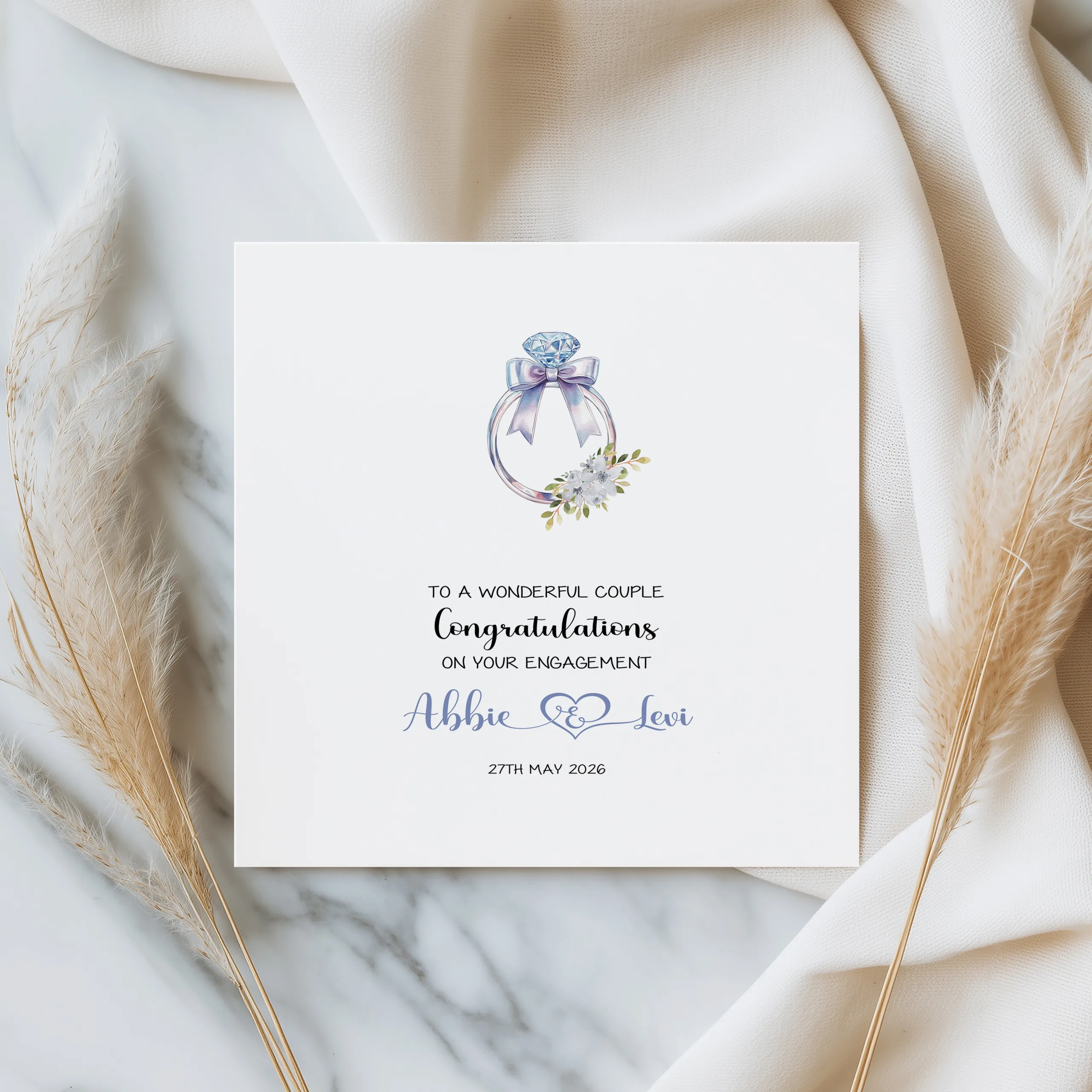 Personalised Diamond Ring Engagement Card