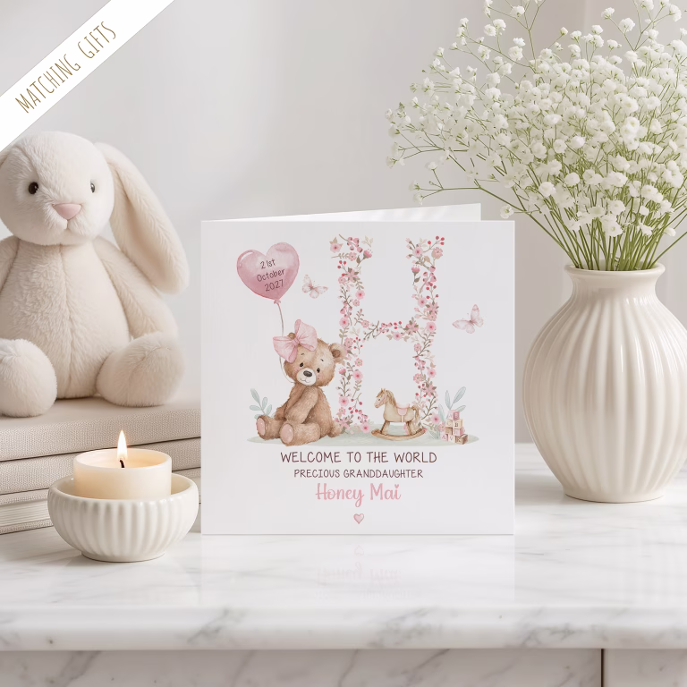 Personalised New Baby Granddaughter Card