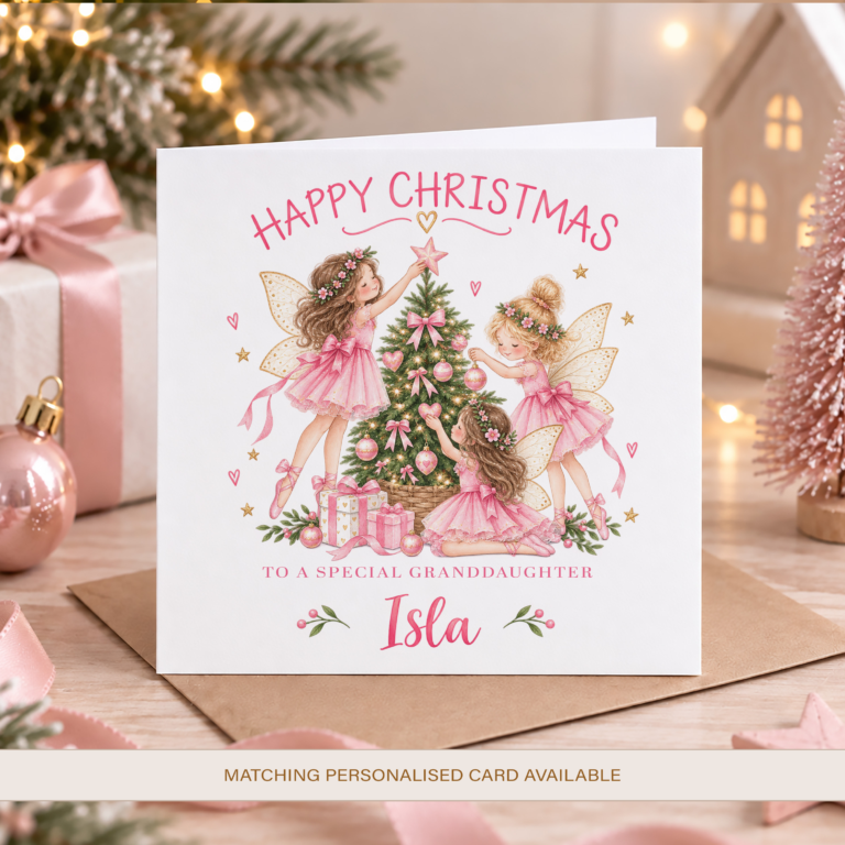 Personalised Fairy Christmas Card for Girls