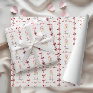 Personalised Champagne Engagement Gift Wrapping Paper
