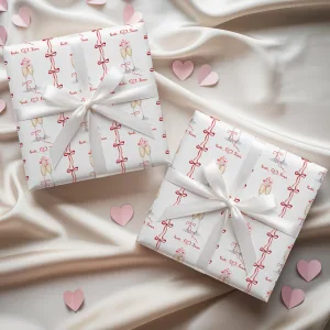 Personalised Champagne Engagement Gift Wrapping Paper