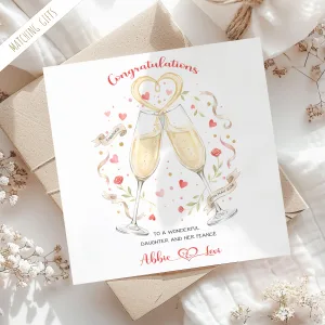 Engagement Champagne Glasses Card