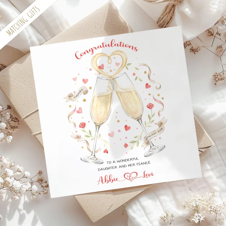 Personalised Champagne Engagement Card