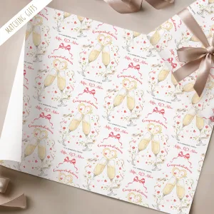 Engagement Champagne Glasses Gift Wrapping Paper