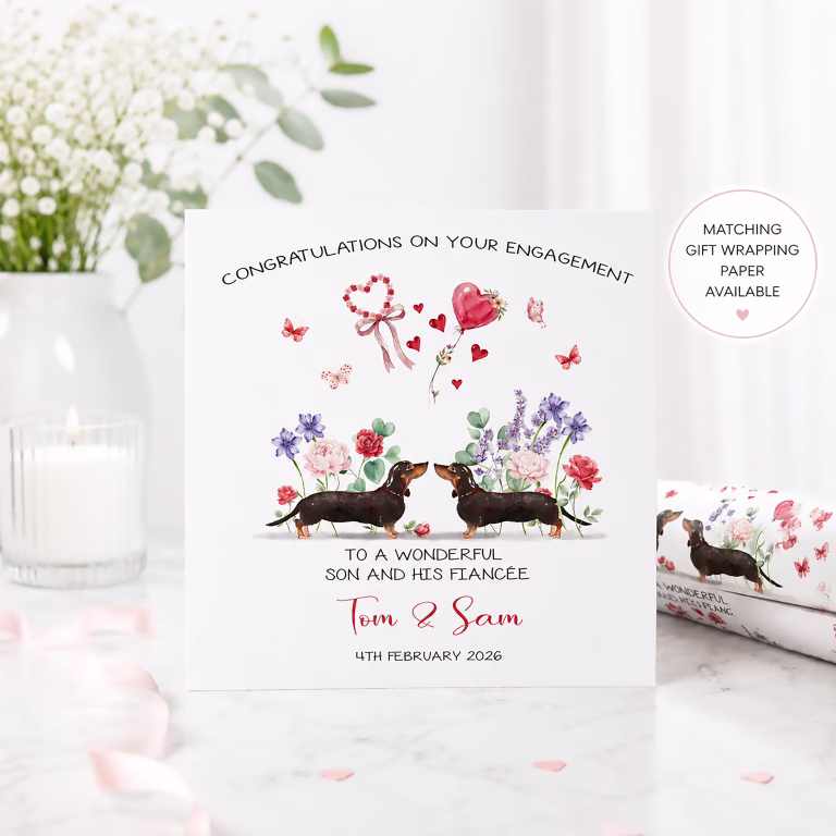 Personalised Dachshund Engagement Card