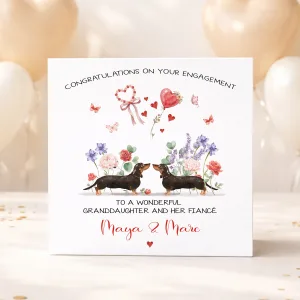 Personalised Dachshund Engagement Card