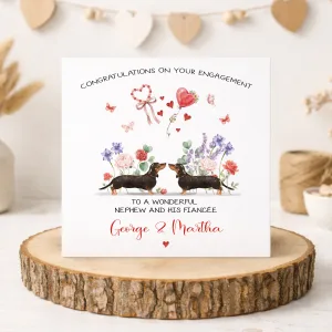 Personalised Dachshund Engagement Card