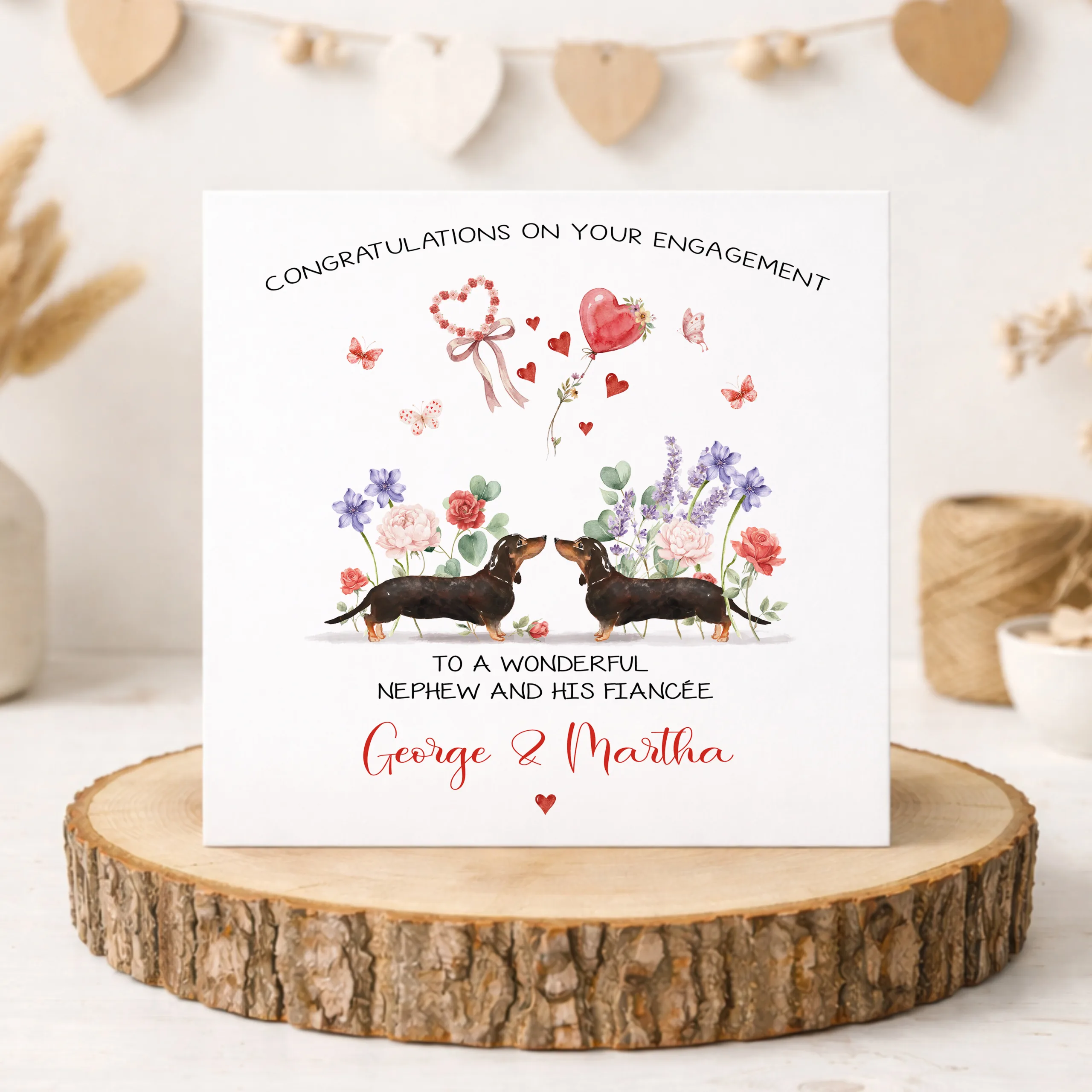 Personalised Dachshund Engagement Card