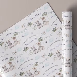 New Baby Boy Gift Wrapping Paper