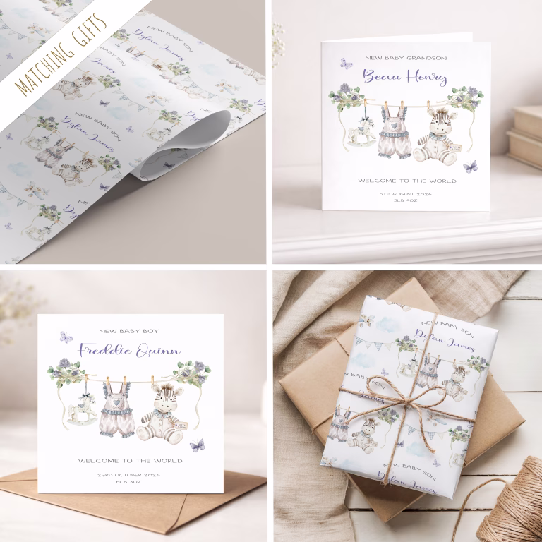 Personalised New Baby Grandson Card