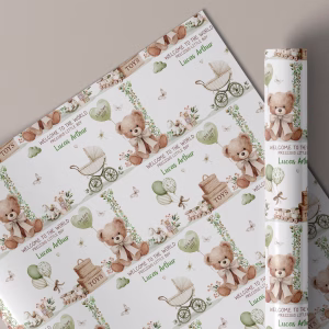 New Baby Boy Gift Wrapping Paper