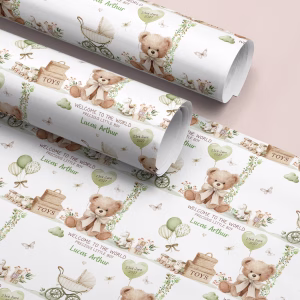 New Baby Boy Gift Wrapping Paper