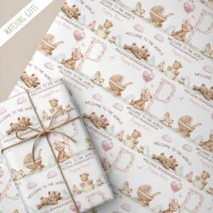New Baby Girl Gift Wrapping Paper