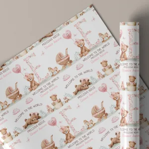 New Baby Girl Gift Wrapping Paper
