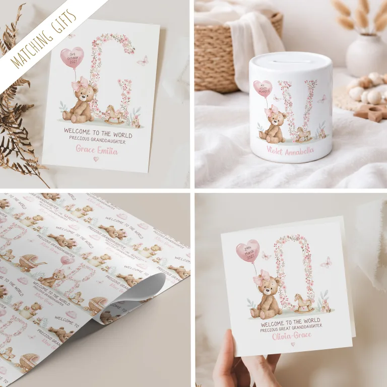 Personalised New Baby Granddaughter Card